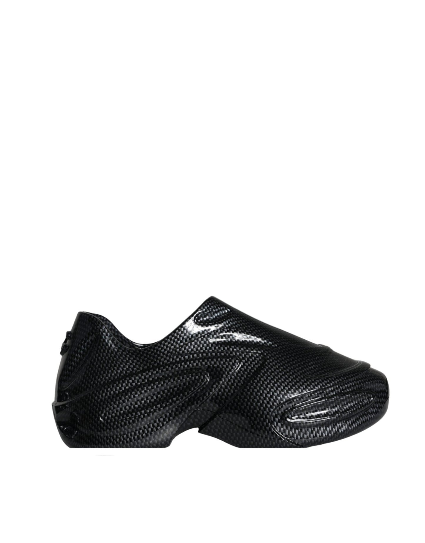 Dolce & Gabbana Black Foiled Rubber Toy Low Top Men Sneakers Shoes - SMARTMARTNZ