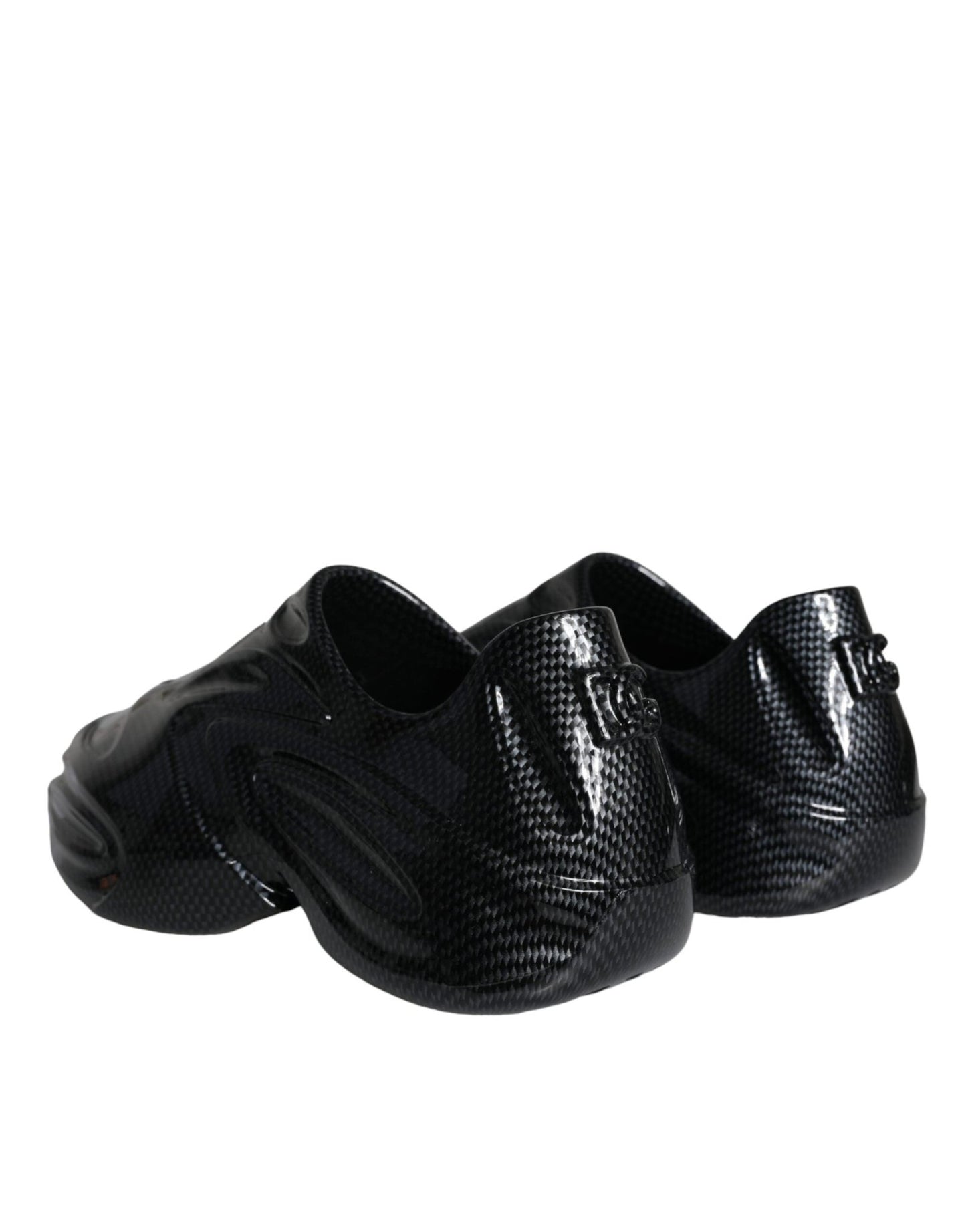 Dolce & Gabbana Black Foiled Rubber Toy Low Top Men Sneakers Shoes - SMARTMARTNZ