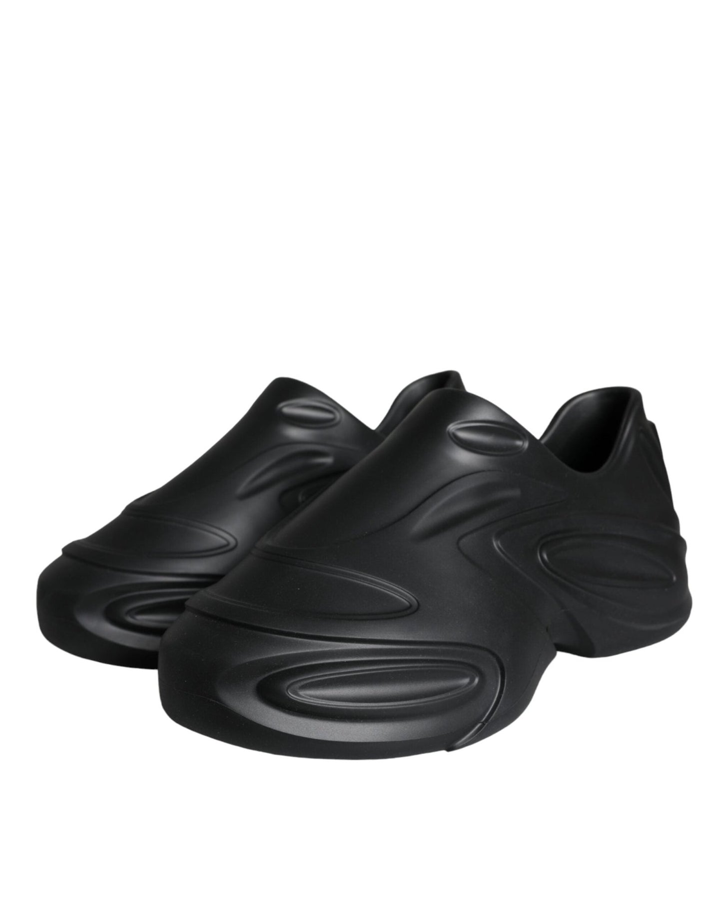 Dolce & Gabbana Black Foiled Rubber Toy Low Top Sneakers Shoes - SMARTMARTNZ