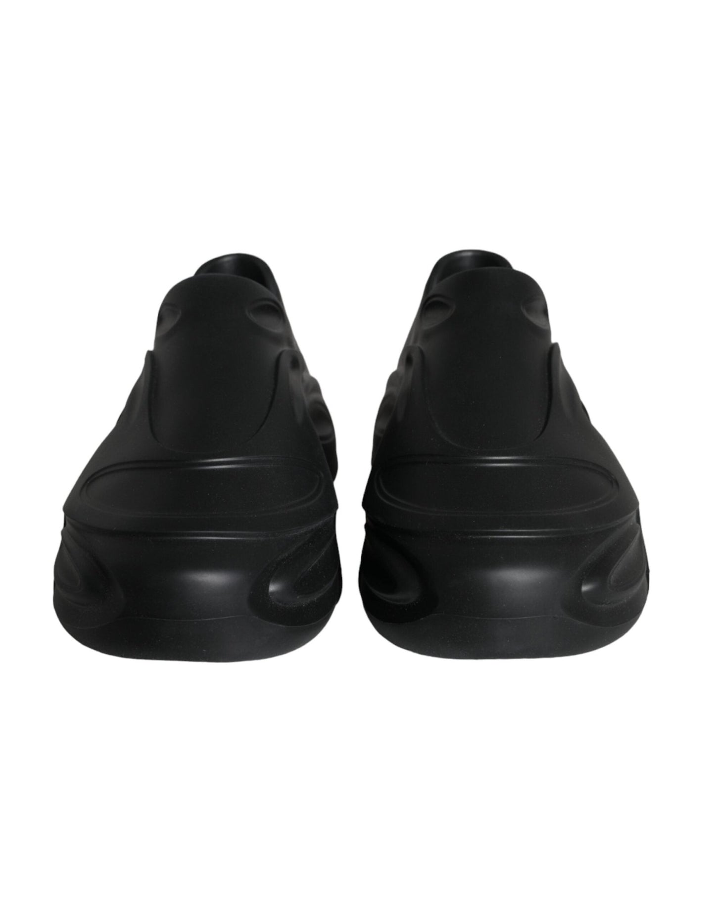 Dolce & Gabbana Black Foiled Rubber Toy Low Top Sneakers Shoes - SMARTMARTNZ