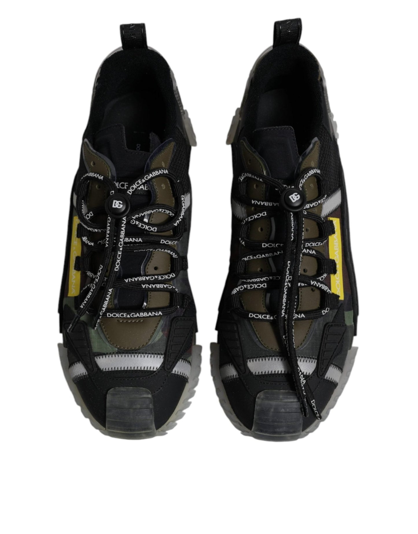 Dolce & Gabbana Black Green Camo NS1 Low Top Sneakers Shoes - SMARTMARTNZ