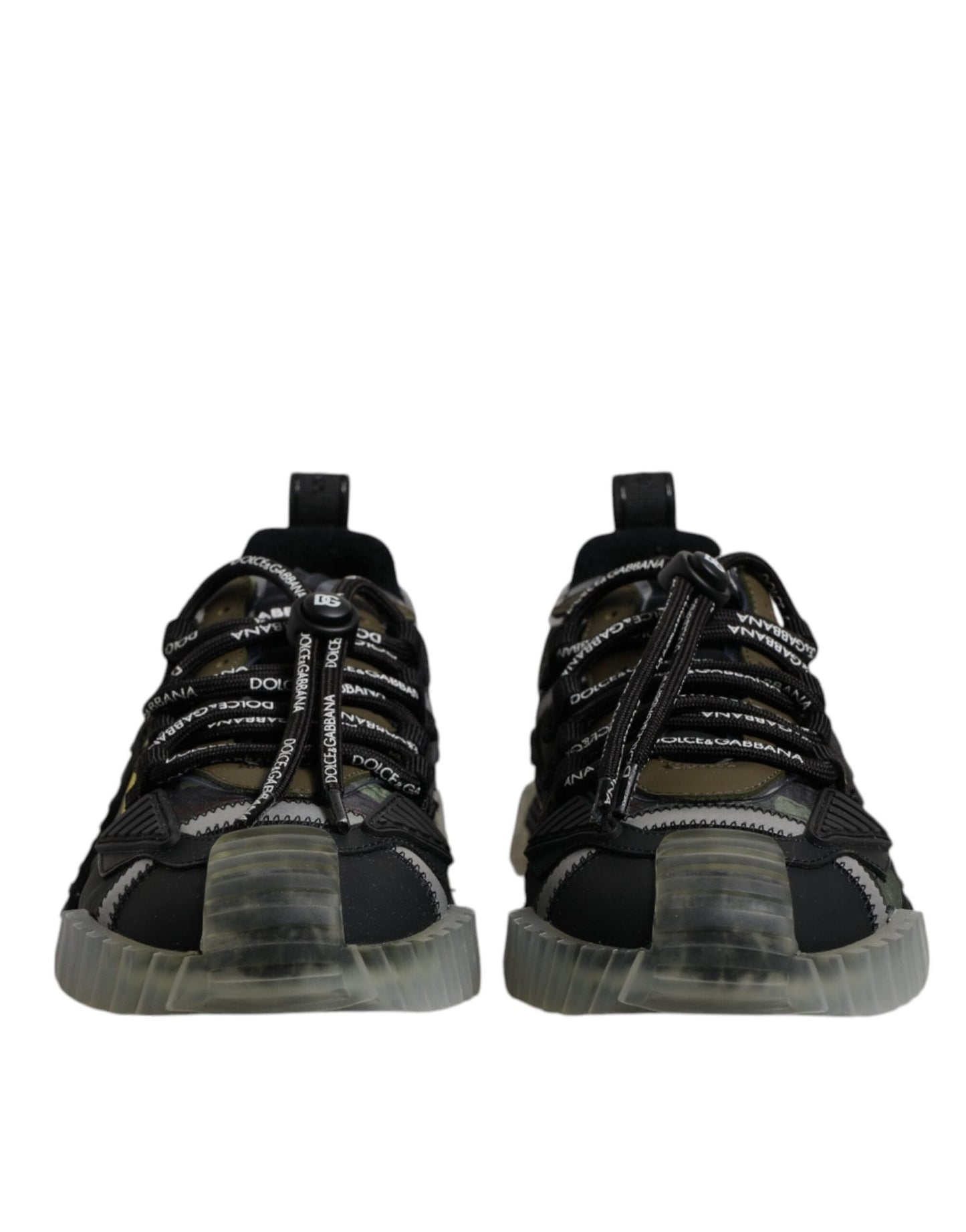 Dolce & Gabbana Black Green Camo NS1 Low Top Sneakers Shoes - SMARTMARTNZ