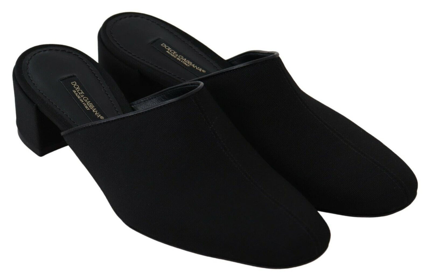 Dolce & Gabbana Black Grosgrain Slides Sandals Women Shoes - SMARTMARTNZ