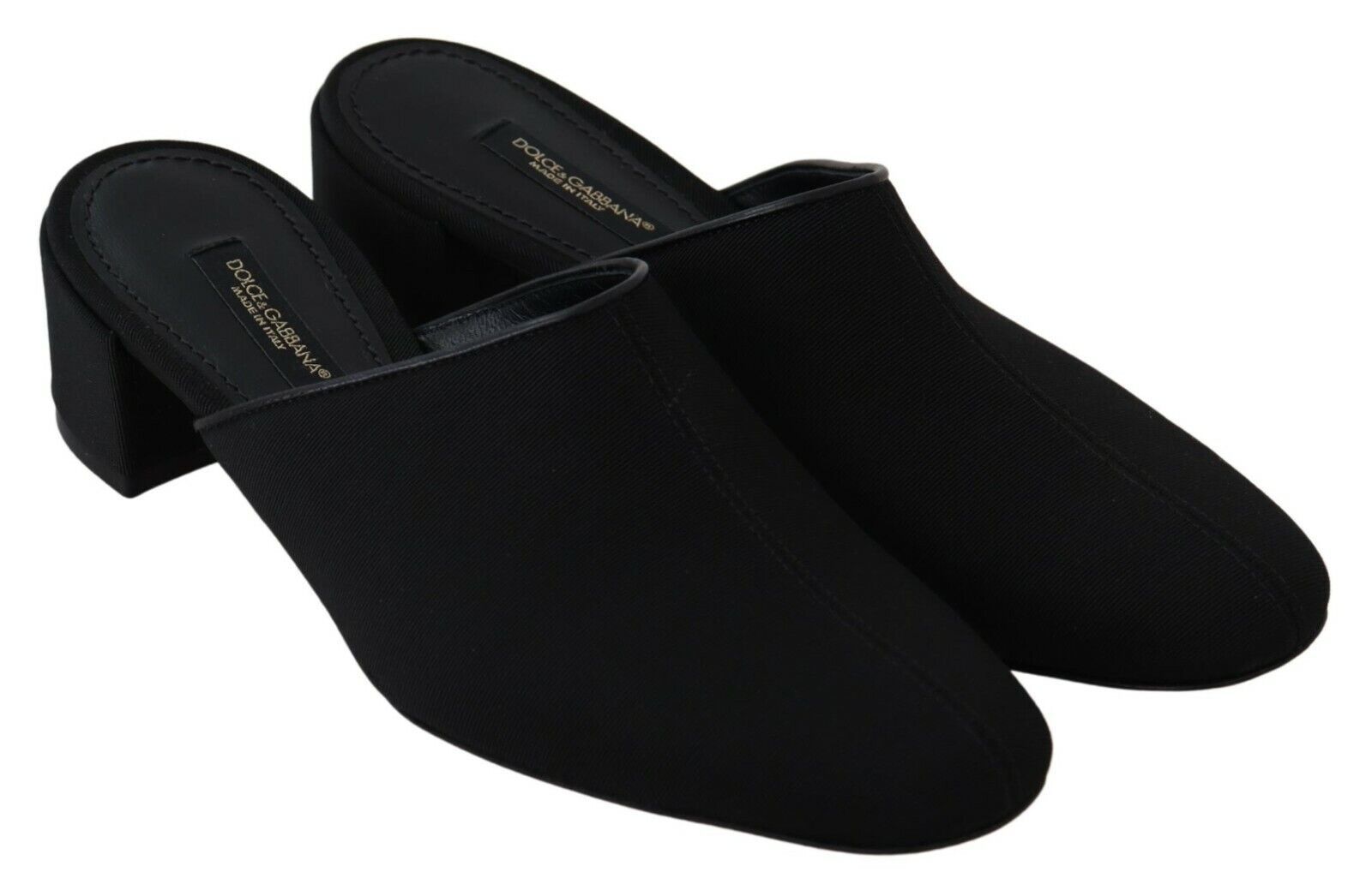 Dolce & Gabbana Black Grosgrain Slides Sandals Women Shoes - SMARTMARTNZ