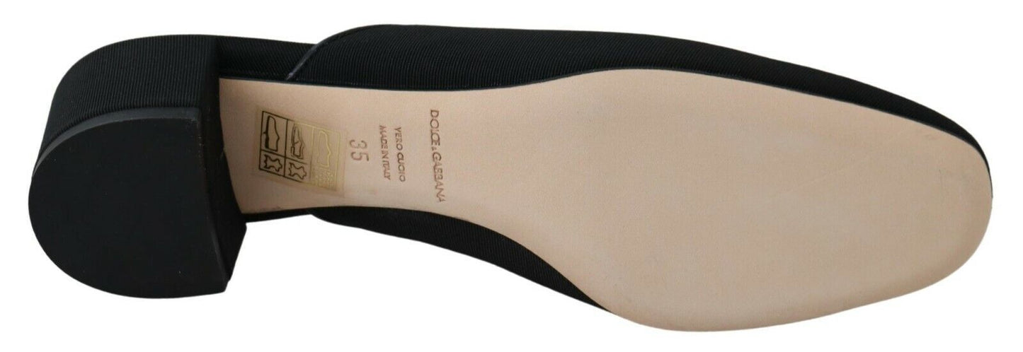 Dolce & Gabbana Black Grosgrain Slides Sandals Women Shoes - SMARTMARTNZ