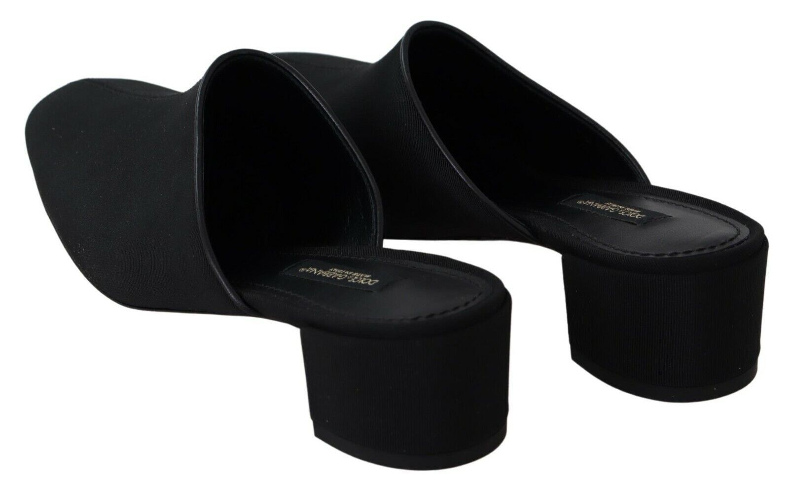 Dolce & Gabbana Black Grosgrain Slides Sandals Women Shoes - SMARTMARTNZ