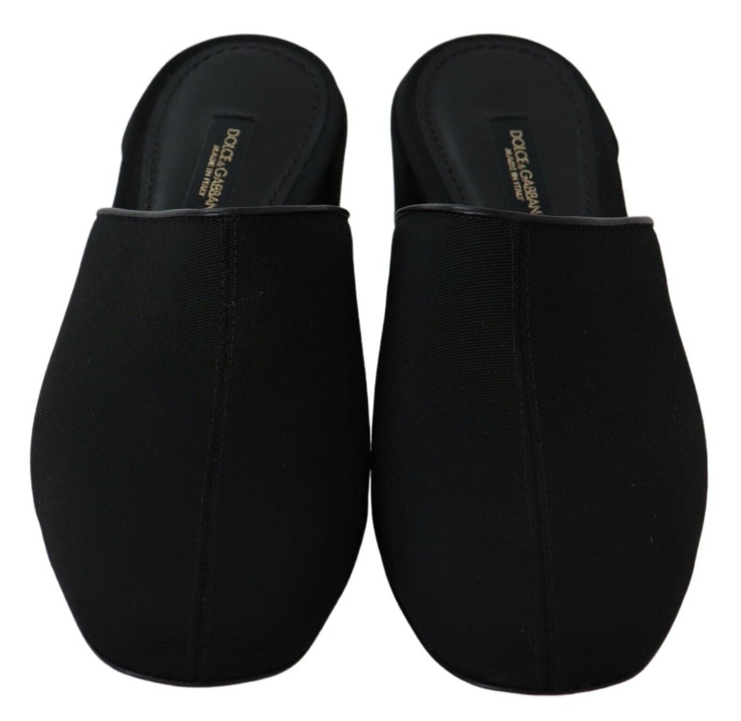 Dolce & Gabbana Black Grosgrain Slides Sandals Women Shoes - SMARTMARTNZ