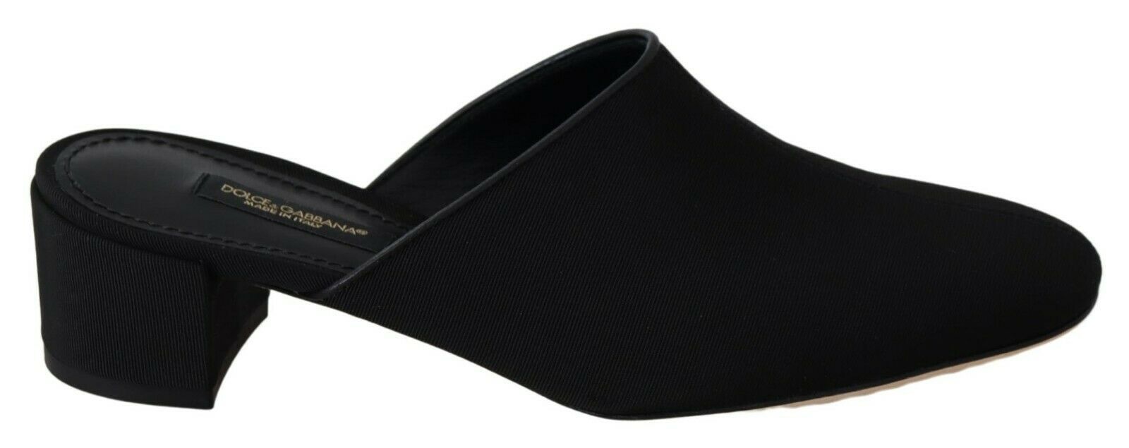 Dolce & Gabbana Black Grosgrain Slides Sandals Women Shoes - SMARTMARTNZ