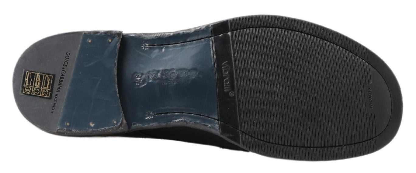 Dolce & Gabbana Black Horse Leather Perugino Boots - SMARTMARTNZ