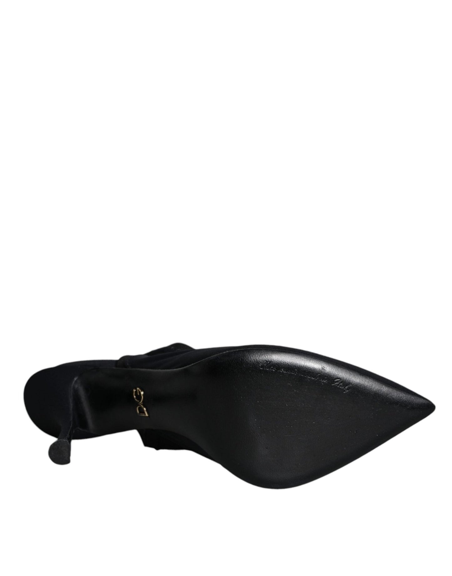 Dolce & Gabbana Black Jersey Stretch Heels Slingback Shoes - SMARTMARTNZ