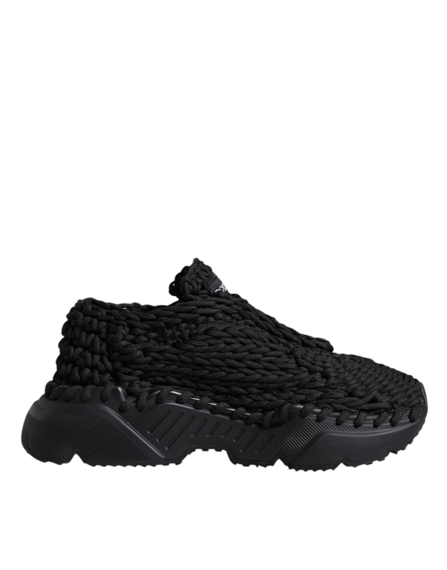 Dolce & Gabbana Black Knitted Daymaster Sneakers Shoes - SMARTMARTNZ