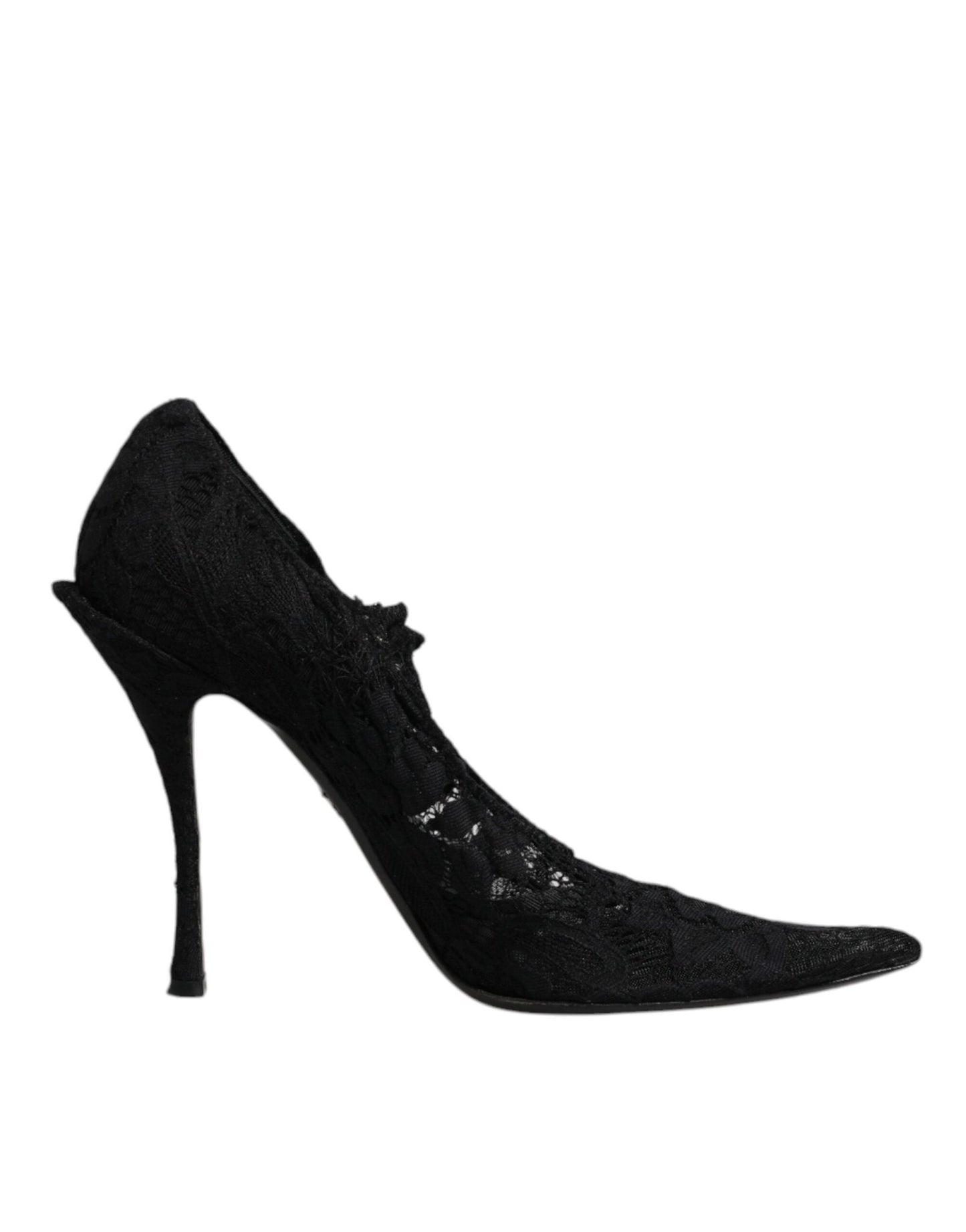 Dolce & Gabbana Black Lace Crystals Mary Jane Pumps Shoes - SMARTMARTNZ