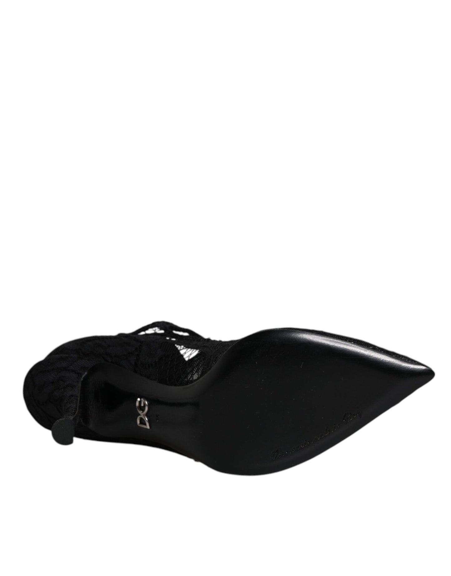Dolce & Gabbana Black Lace Crystals Mary Jane Pumps Shoes - SMARTMARTNZ