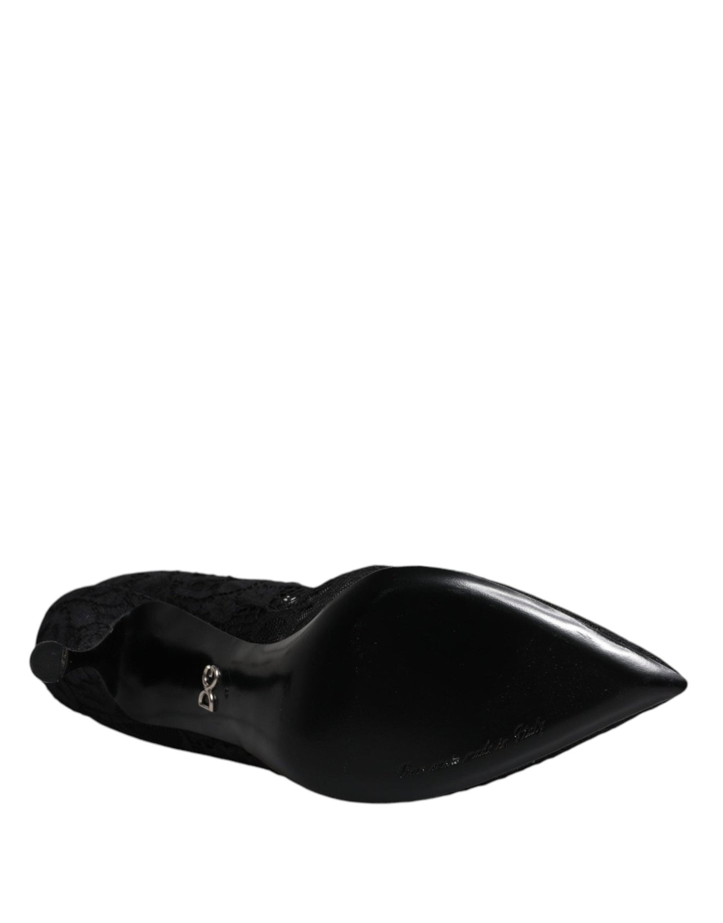 Dolce & Gabbana Black Lace Crystals Mary Jane Pumps Shoes - SMARTMARTNZ