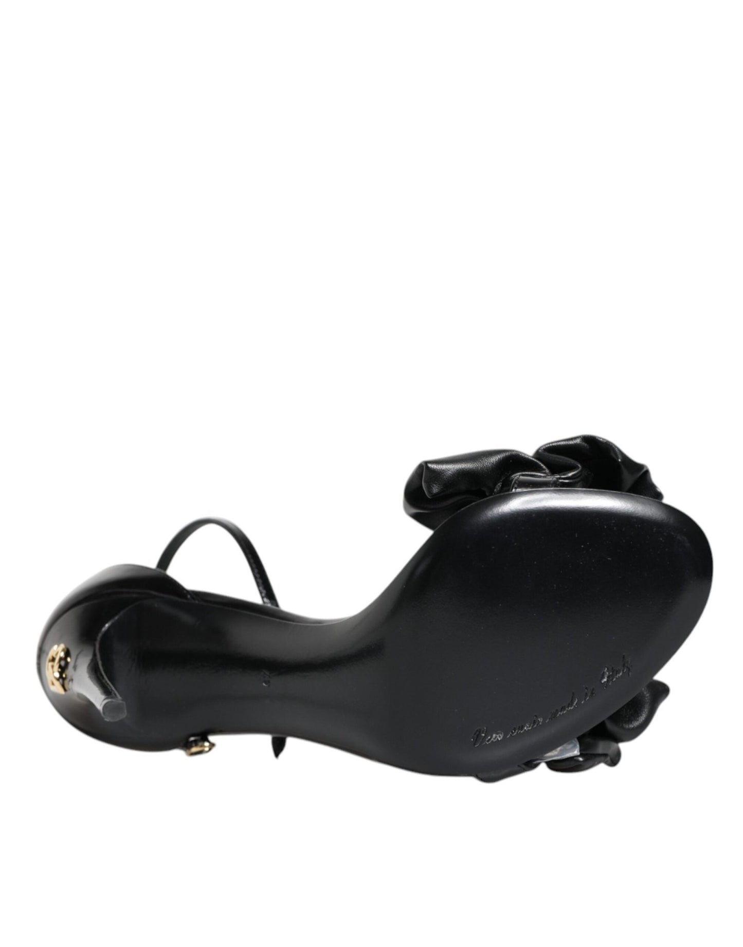 Dolce & Gabbana Black Leather Ankle Strap Heel Sandals Shoes - SMARTMARTNZ