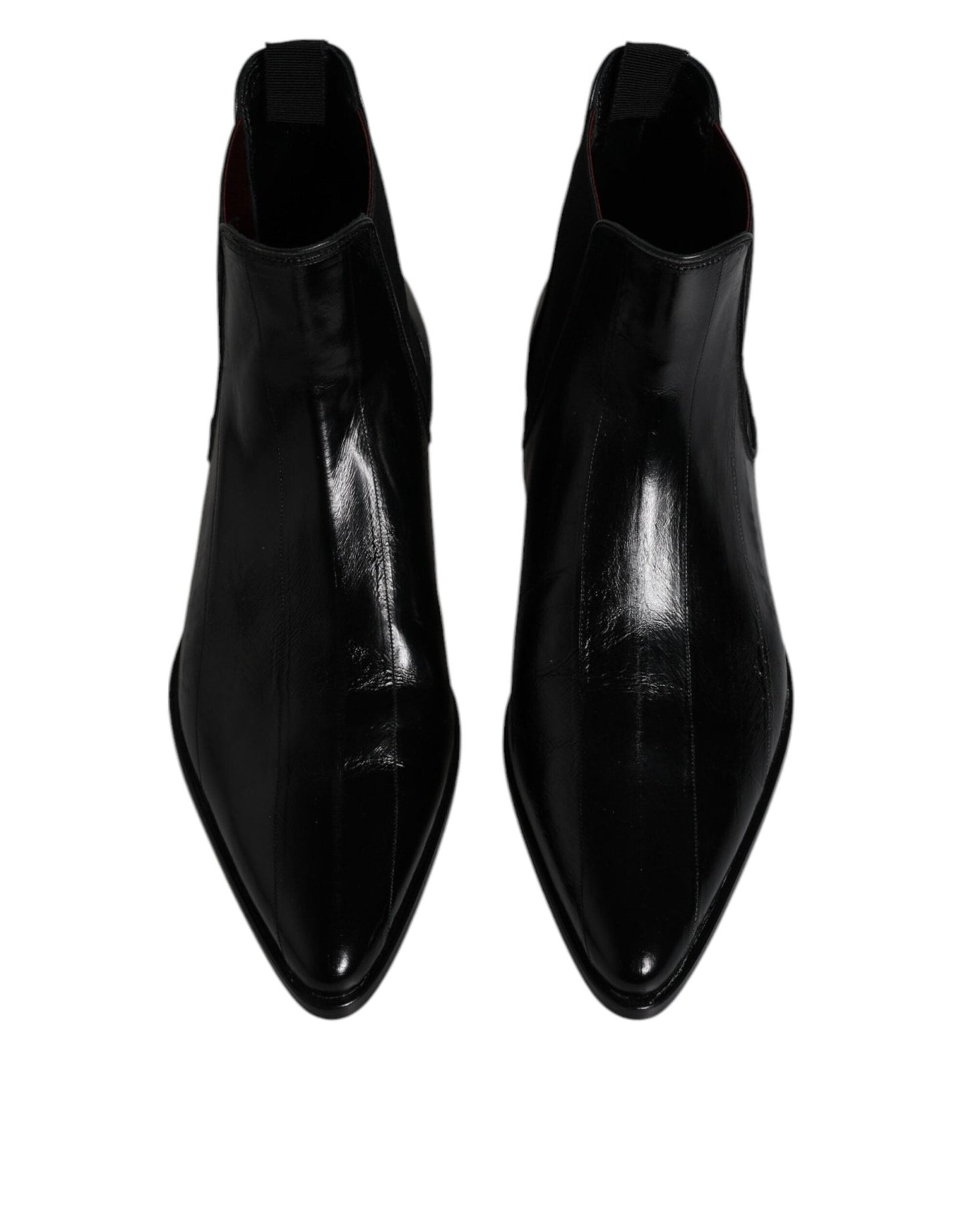 Dolce & Gabbana Black Leather Chelsea Men Ankle Boots Shoes - SMARTMARTNZ