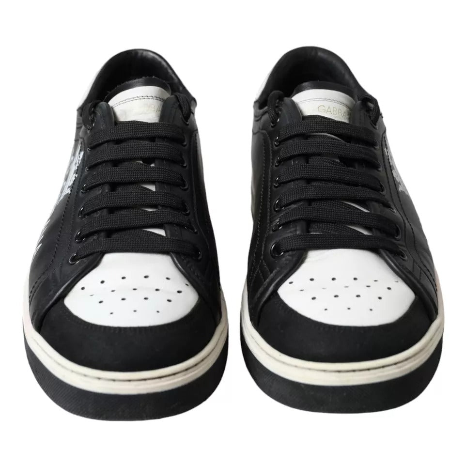 Dolce & Gabbana Black Leather Crown Milano Men Sneakers Shoes - SMARTMARTNZ