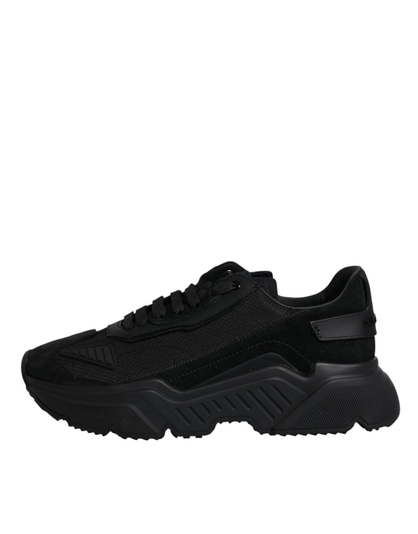 Dolce & Gabbana Black Leather Daymaster Low Top Sneakers Shoes - SMARTMARTNZ