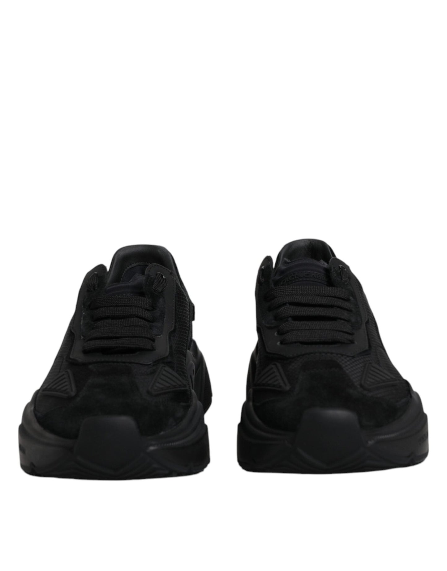 Dolce & Gabbana Black Leather Daymaster Low Top Sneakers Shoes - SMARTMARTNZ