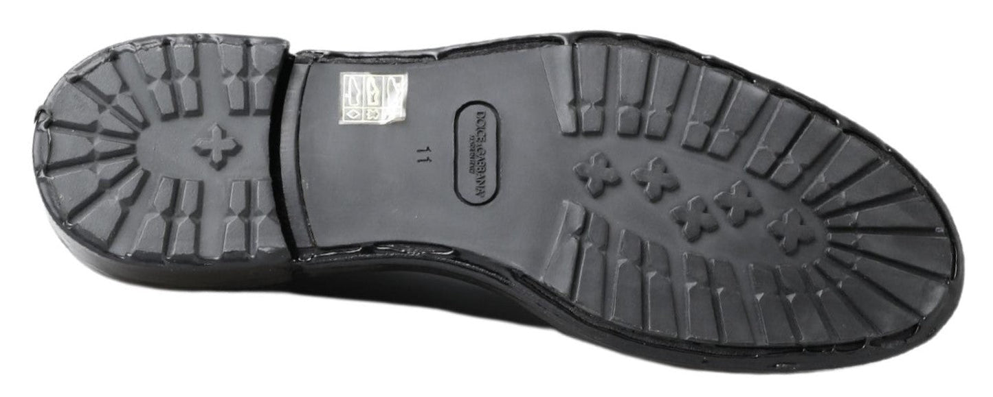 Dolce & Gabbana Black Leather Derby Dress Shoes - SMARTMARTNZ