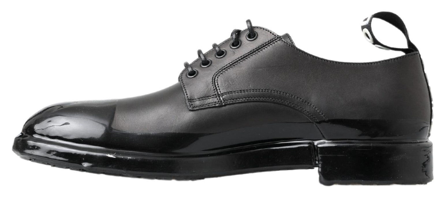 Dolce & Gabbana Black Leather Derby Dress Shoes - SMARTMARTNZ