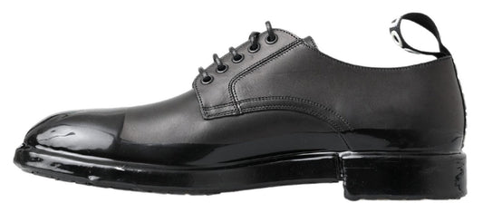 Dolce & Gabbana Black Leather Derby Dress Shoes - SMARTMARTNZ