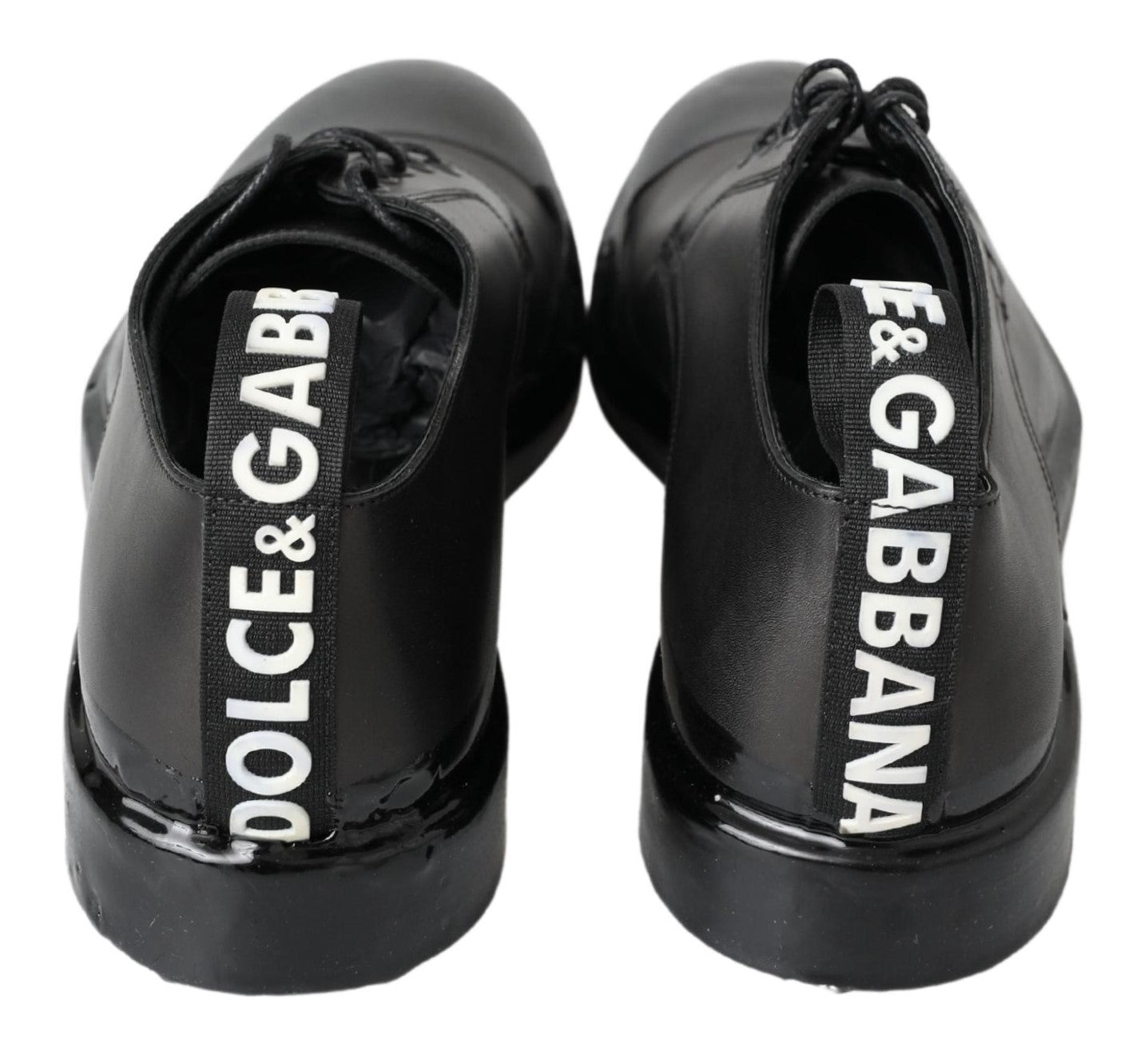 Dolce & Gabbana Black Leather Derby Dress Shoes - SMARTMARTNZ