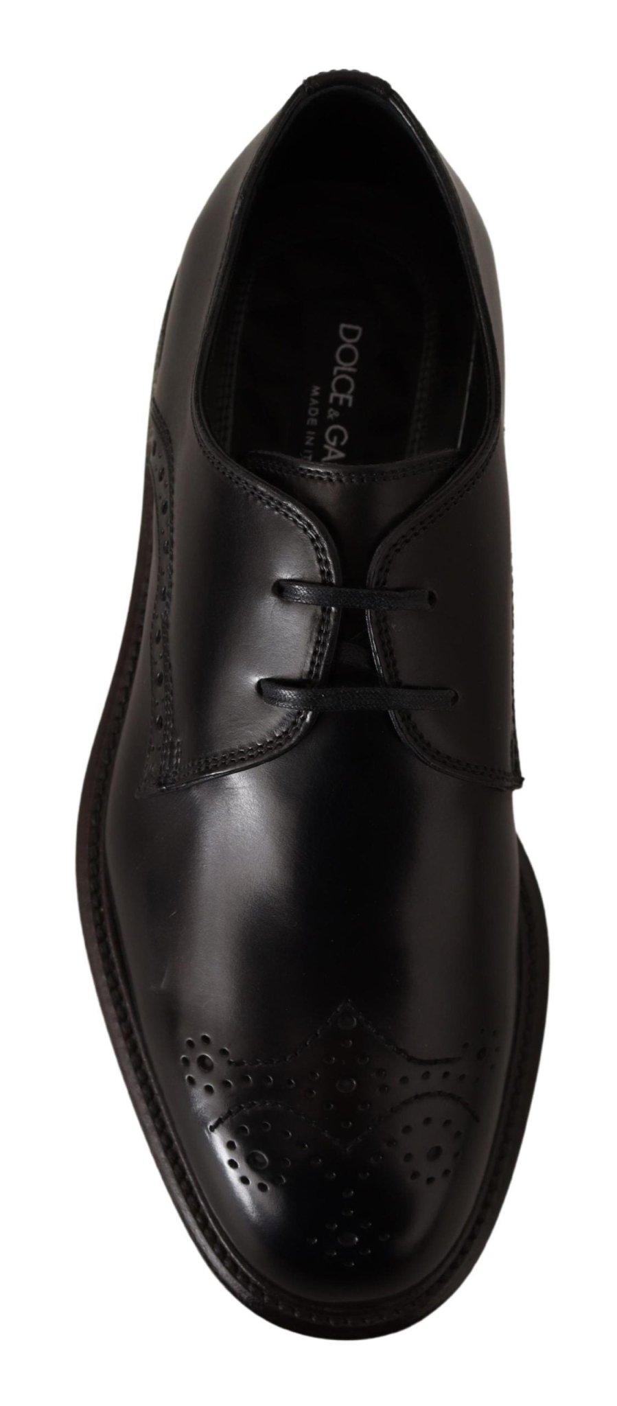 Dolce & Gabbana Black Leather Dress Formal Derby Shoes - SMARTMARTNZ