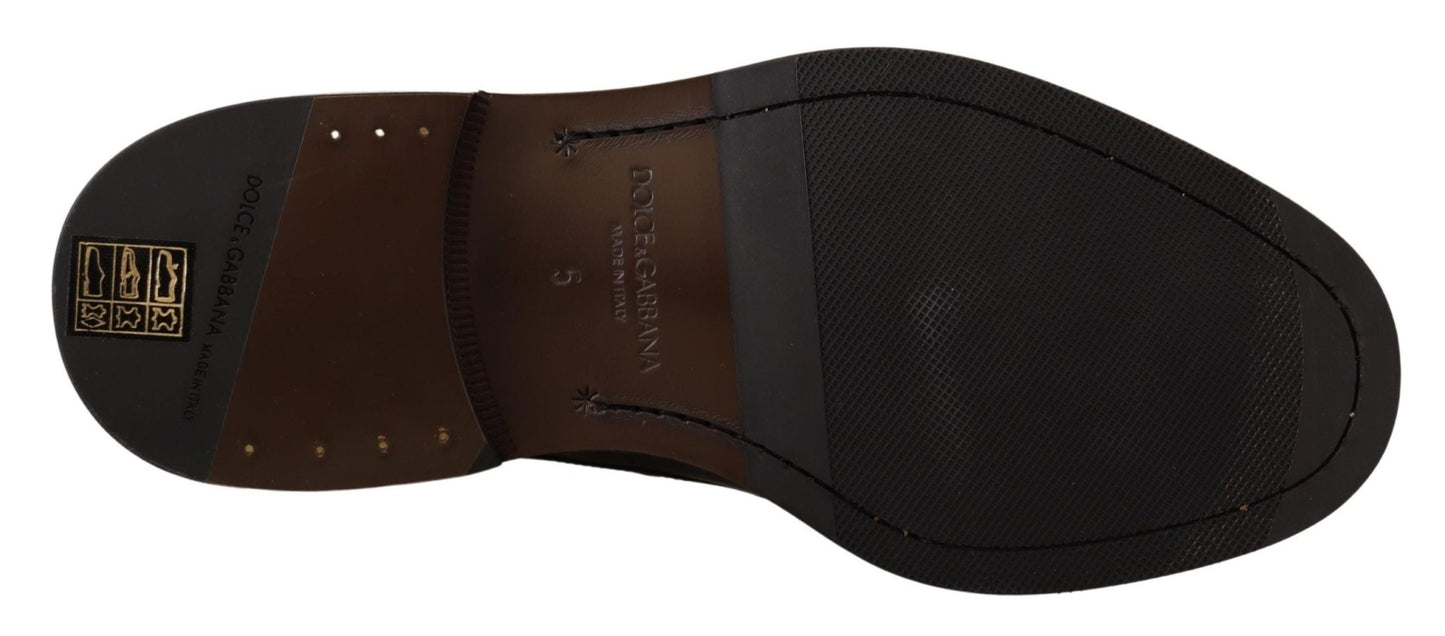 Dolce & Gabbana Black Leather Dress Formal Derby Shoes - SMARTMARTNZ