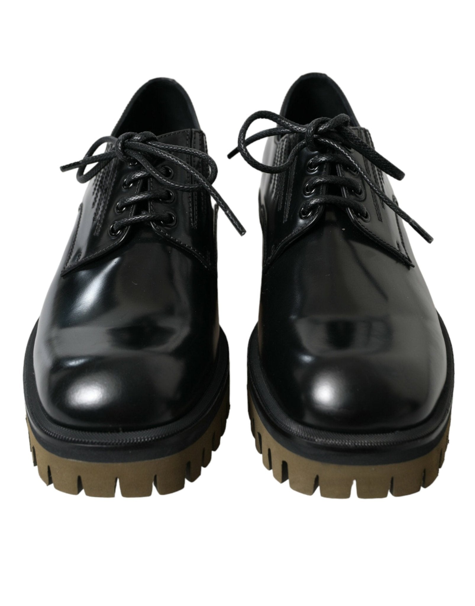 Dolce & Gabbana Black Leather Lace Up Derby Men Dress Shoes - SMARTMARTNZ
