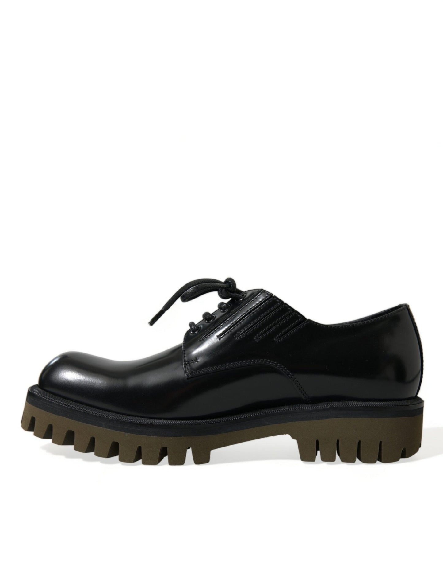 Dolce & Gabbana Black Leather Lace Up Derby Men Dress Shoes - SMARTMARTNZ