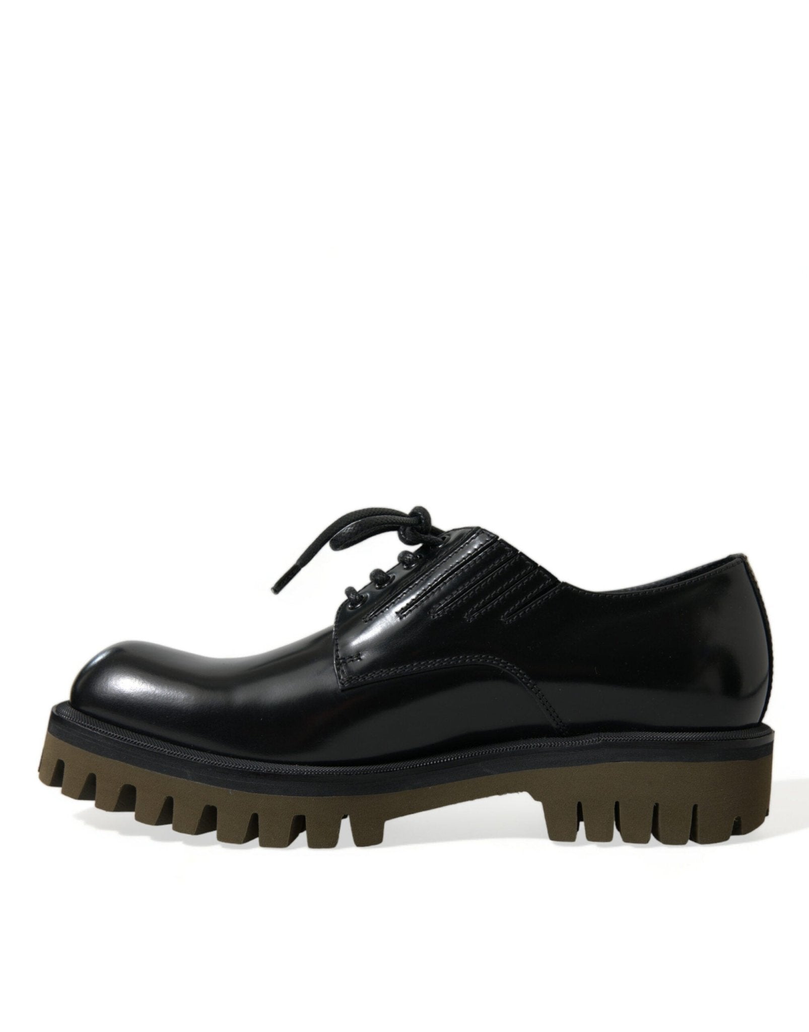 Dolce & Gabbana Black Leather Lace Up Derby Men Dress Shoes - SMARTMARTNZ