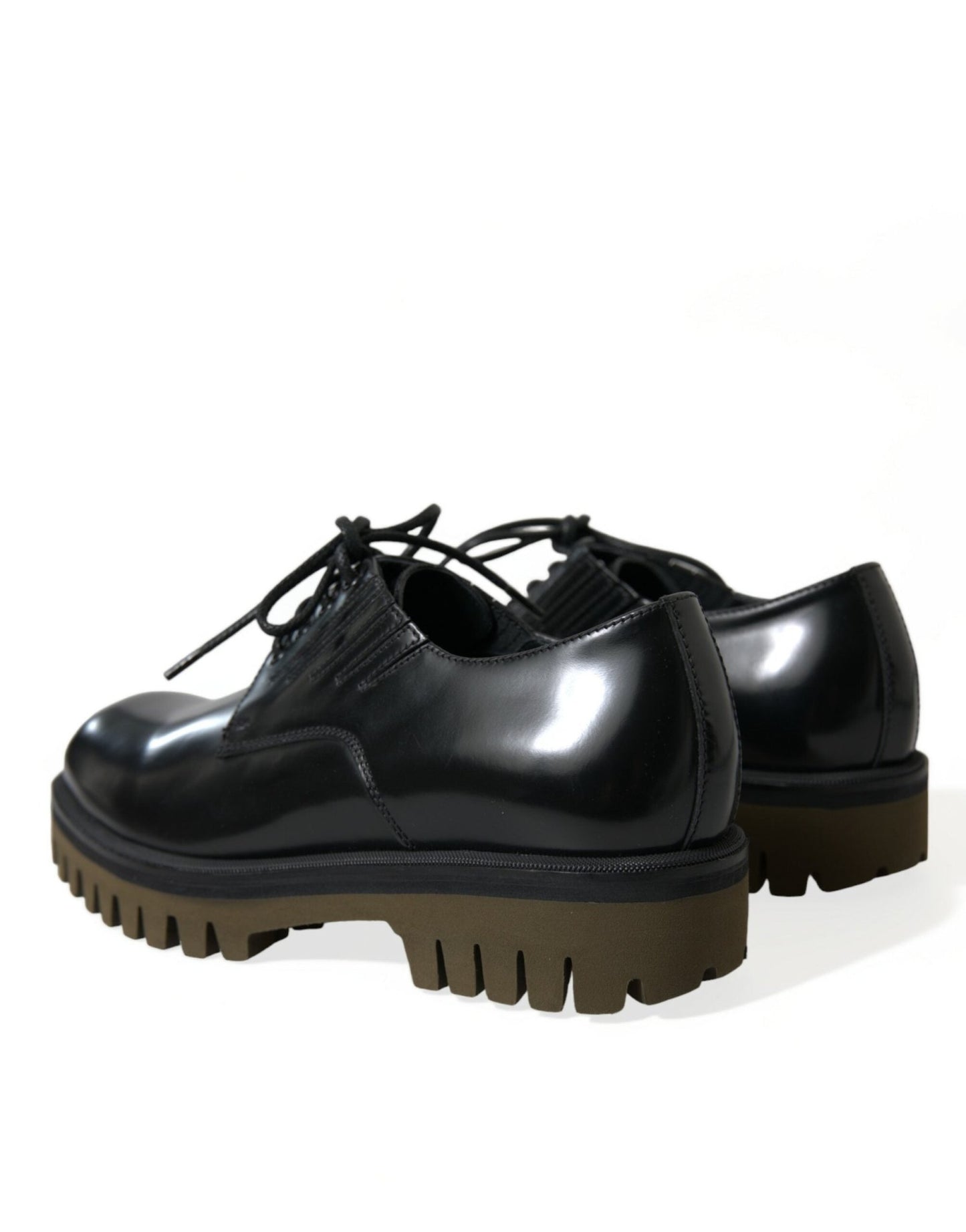 Dolce & Gabbana Black Leather Lace Up Derby Men Dress Shoes - SMARTMARTNZ