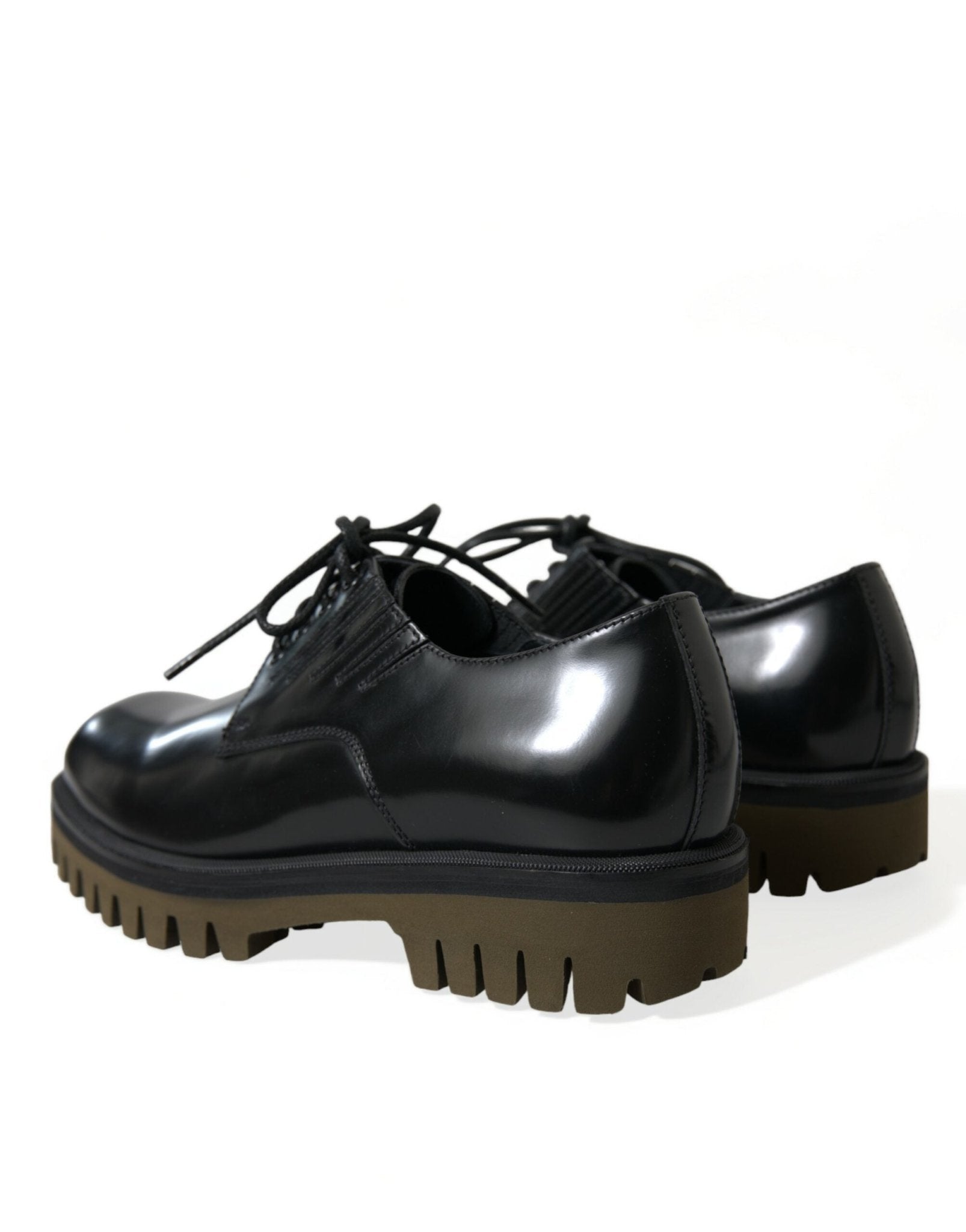 Dolce & Gabbana Black Leather Lace Up Derby Men Dress Shoes - SMARTMARTNZ