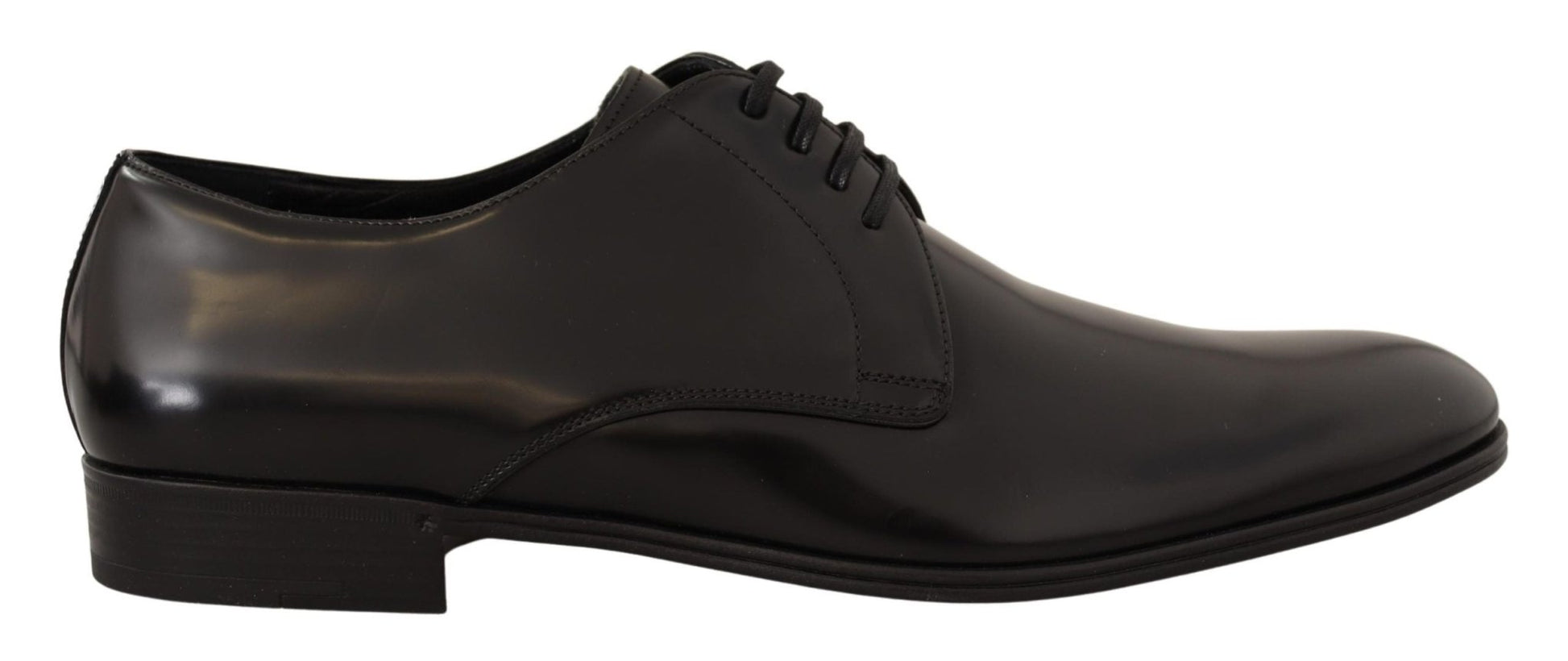 Dolce & Gabbana Black Leather Lace Up Men Dress Derby Shoes - SMARTMARTNZ