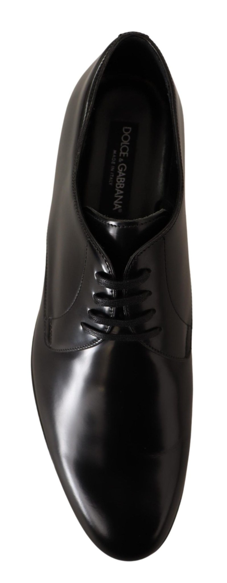 Dolce & Gabbana Black Leather Lace Up Men Dress Derby Shoes - SMARTMARTNZ
