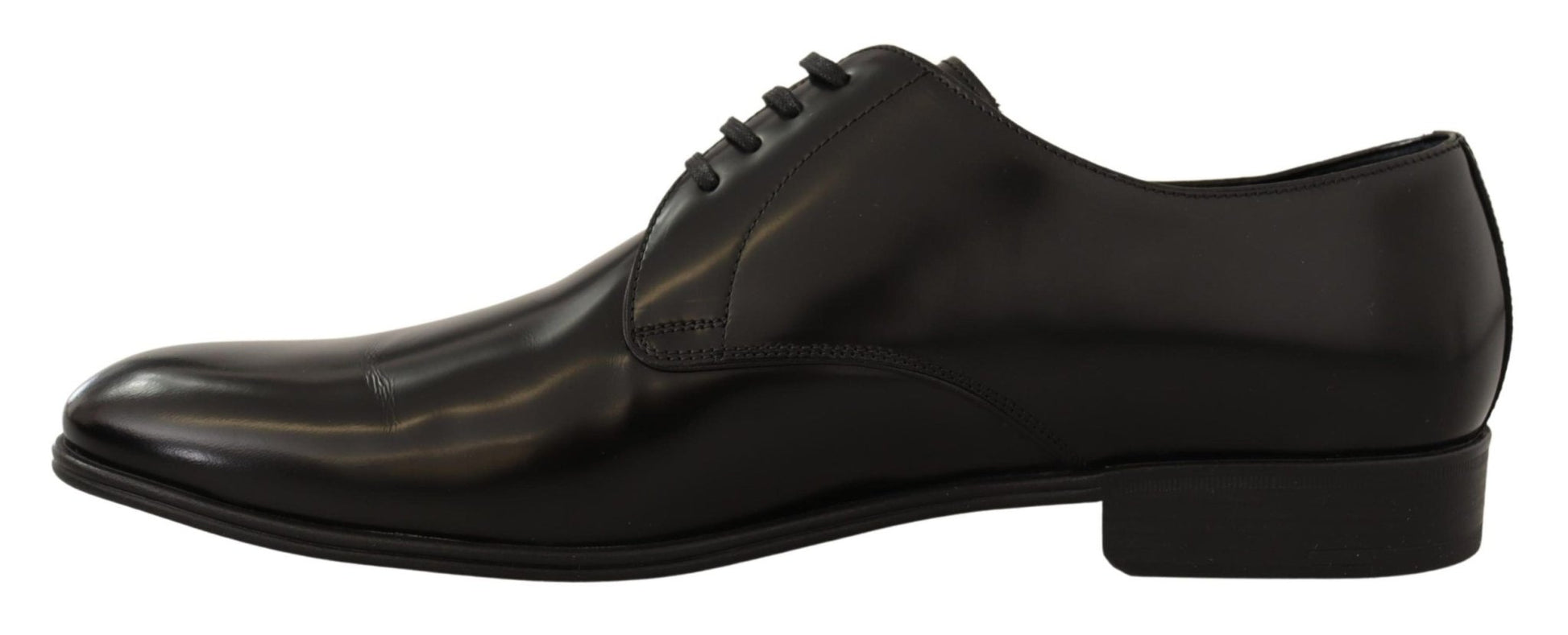 Dolce & Gabbana Black Leather Lace Up Men Dress Derby Shoes - SMARTMARTNZ