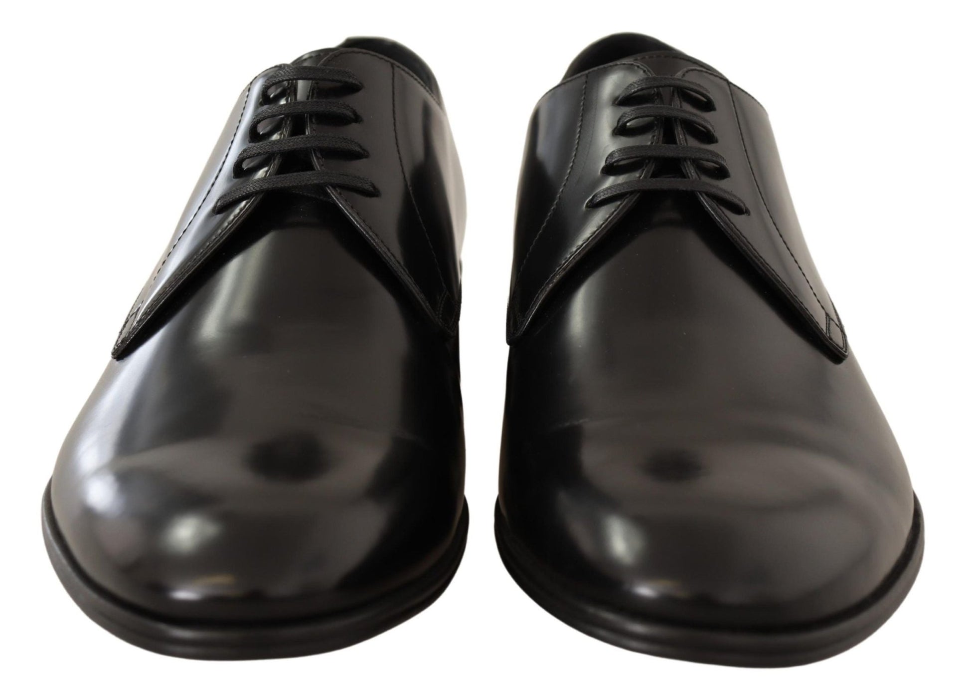 Dolce & Gabbana Black Leather Lace Up Men Dress Derby Shoes - SMARTMARTNZ
