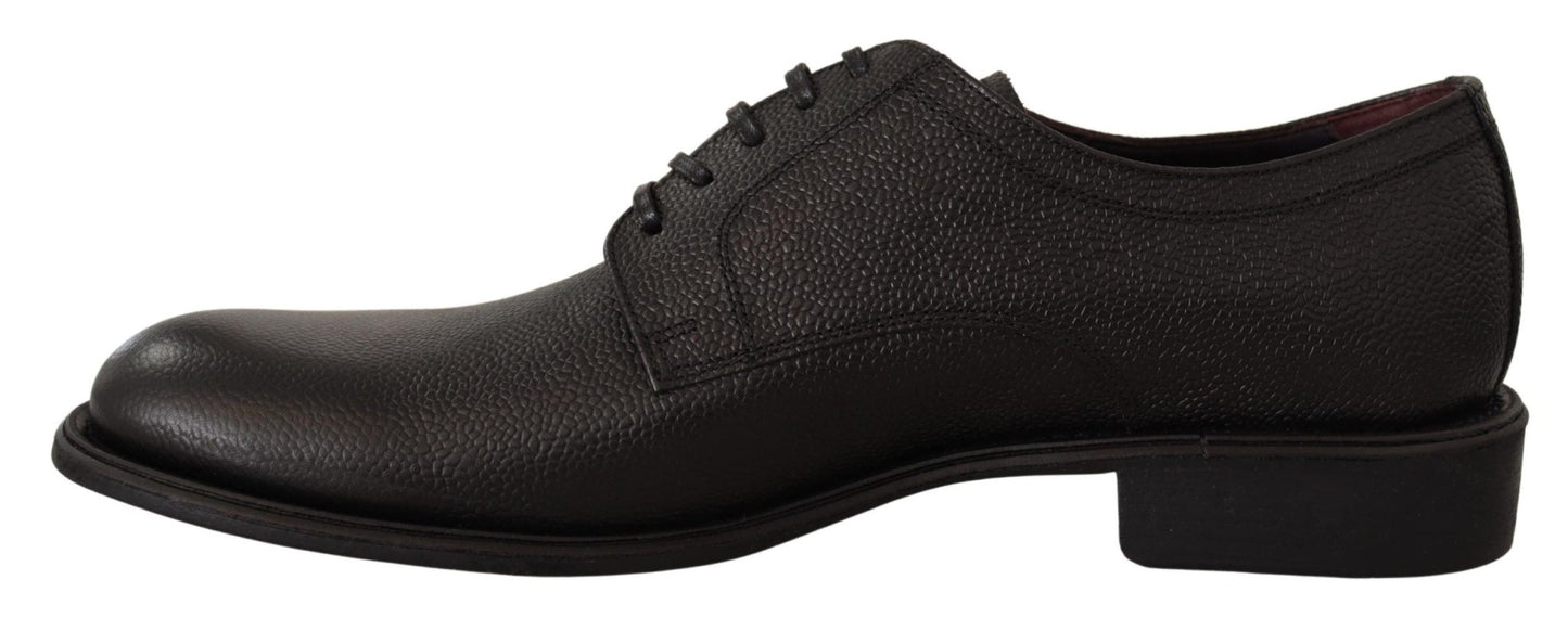 Dolce & Gabbana Black Leather Lace Up Mens Formal Derby Shoes - SMARTMARTNZ
