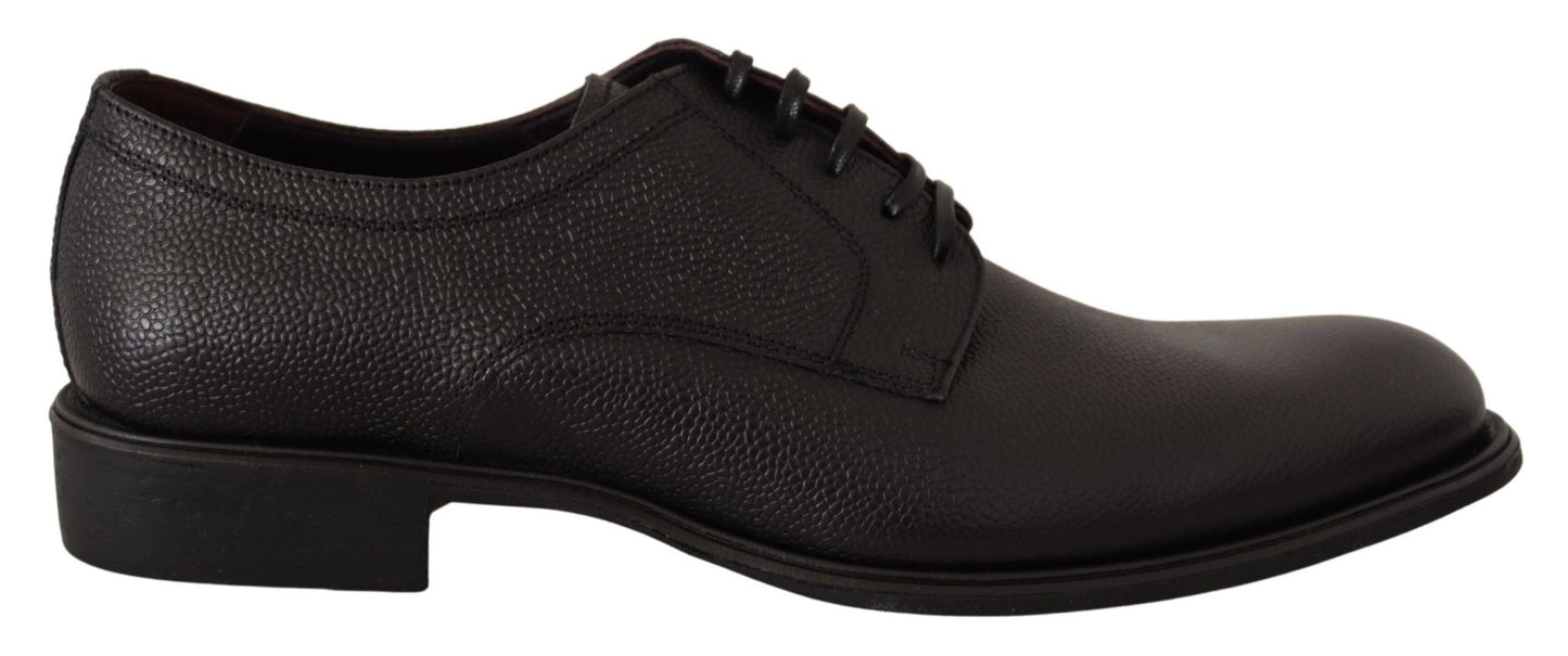 Dolce & Gabbana Black Leather Lace Up Mens Formal Derby Shoes - SMARTMARTNZ