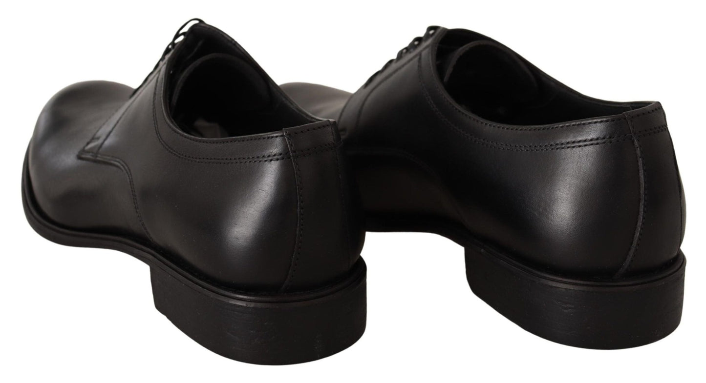 Dolce & Gabbana Black Leather Lace Up Mens Formal Derby Shoes - SMARTMARTNZ