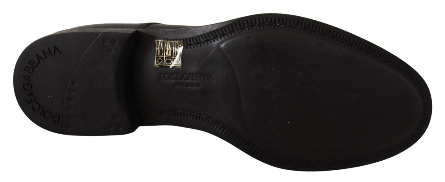 Dolce & Gabbana Black Leather Lace Up Mens Formal Derby Shoes - SMARTMARTNZ