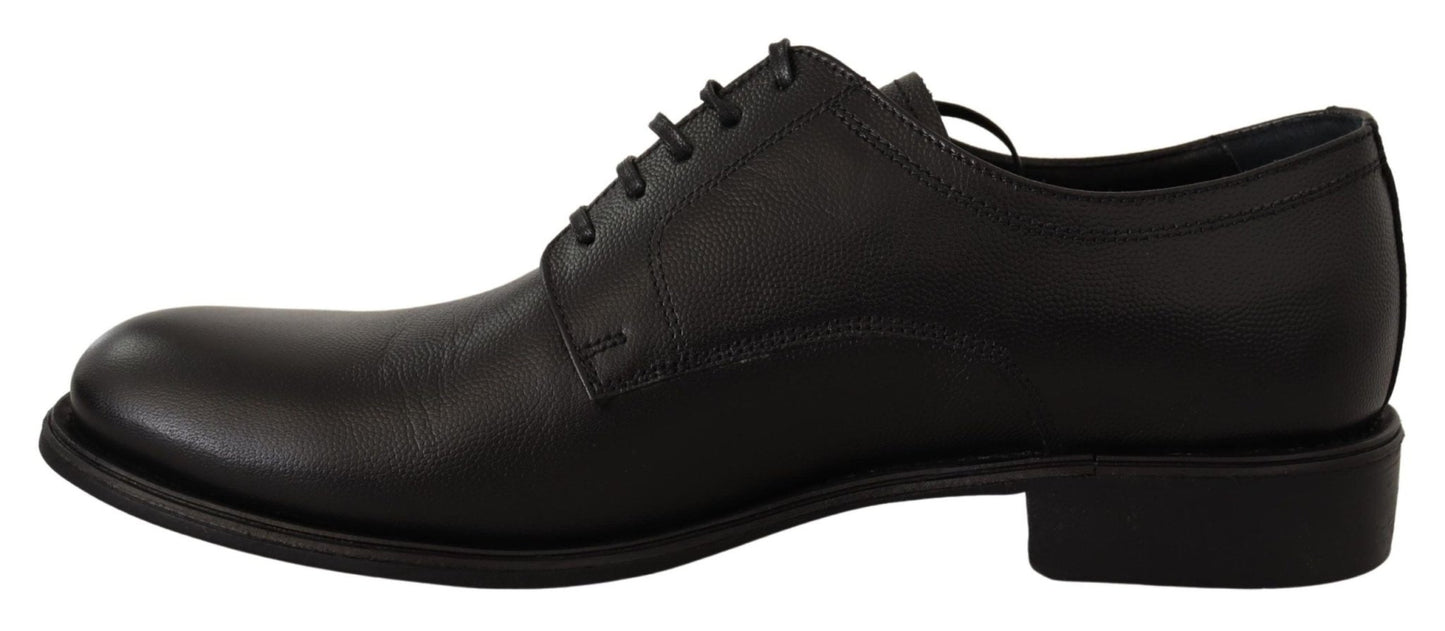Dolce & Gabbana Black Leather Lace Up Mens Formal Derby Shoes - SMARTMARTNZ