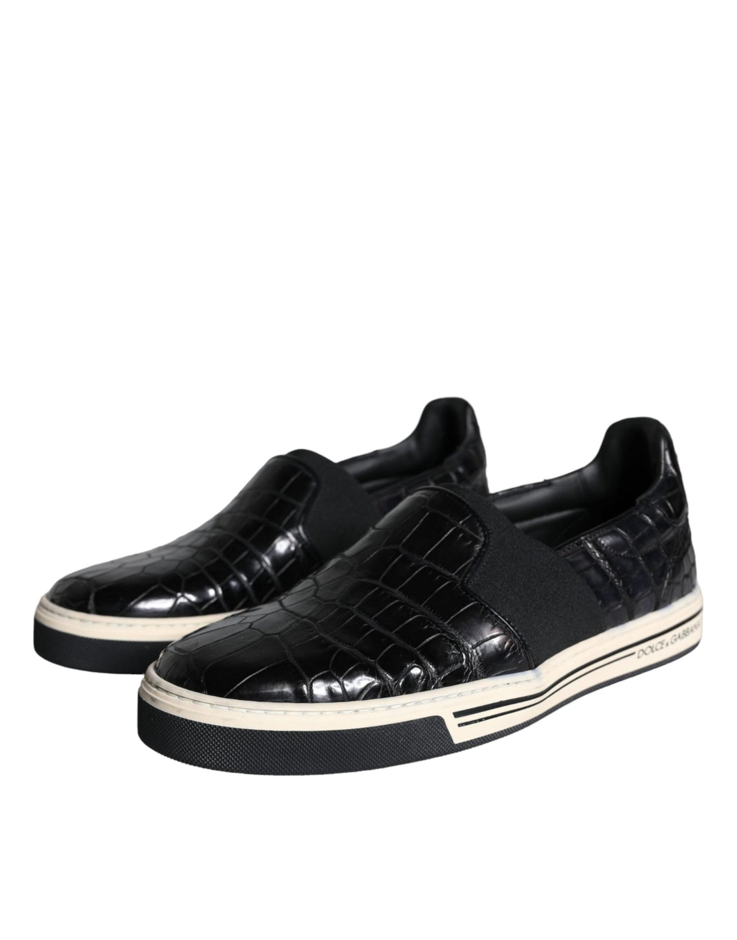 Dolce & Gabbana Black Leather Loafers Slippers Casual Shoes - SMARTMARTNZ