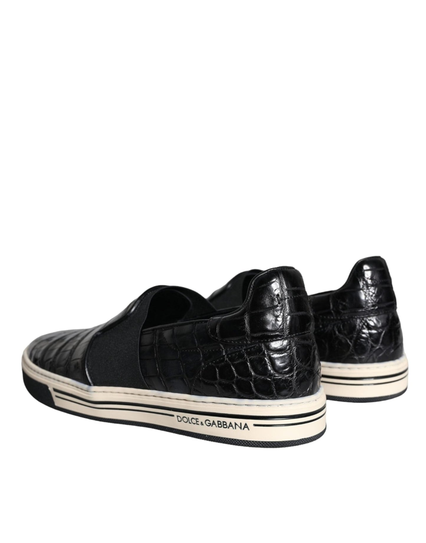 Dolce & Gabbana Black Leather Loafers Slippers Casual Shoes - SMARTMARTNZ