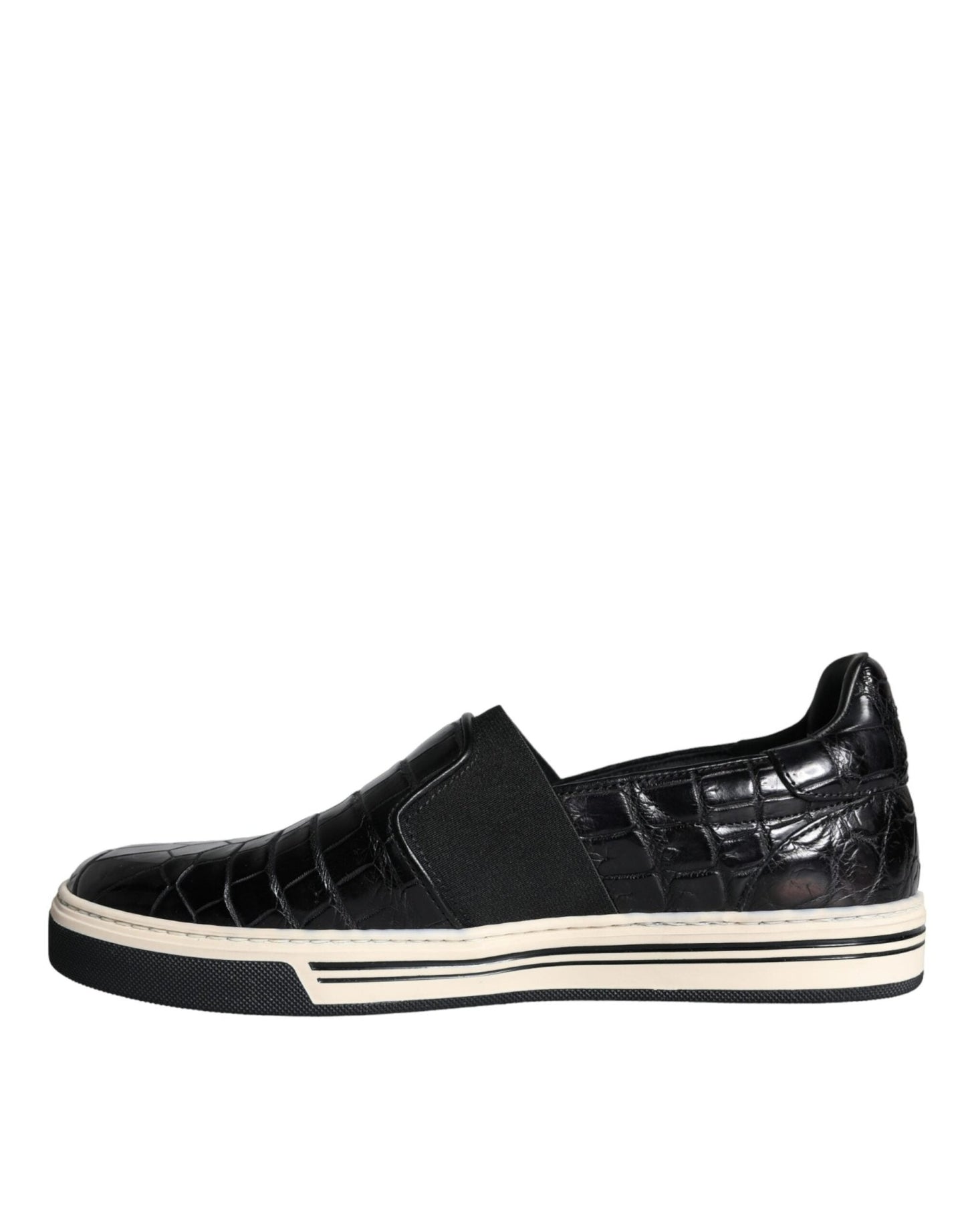 Dolce & Gabbana Black Leather Loafers Slippers Casual Shoes - SMARTMARTNZ