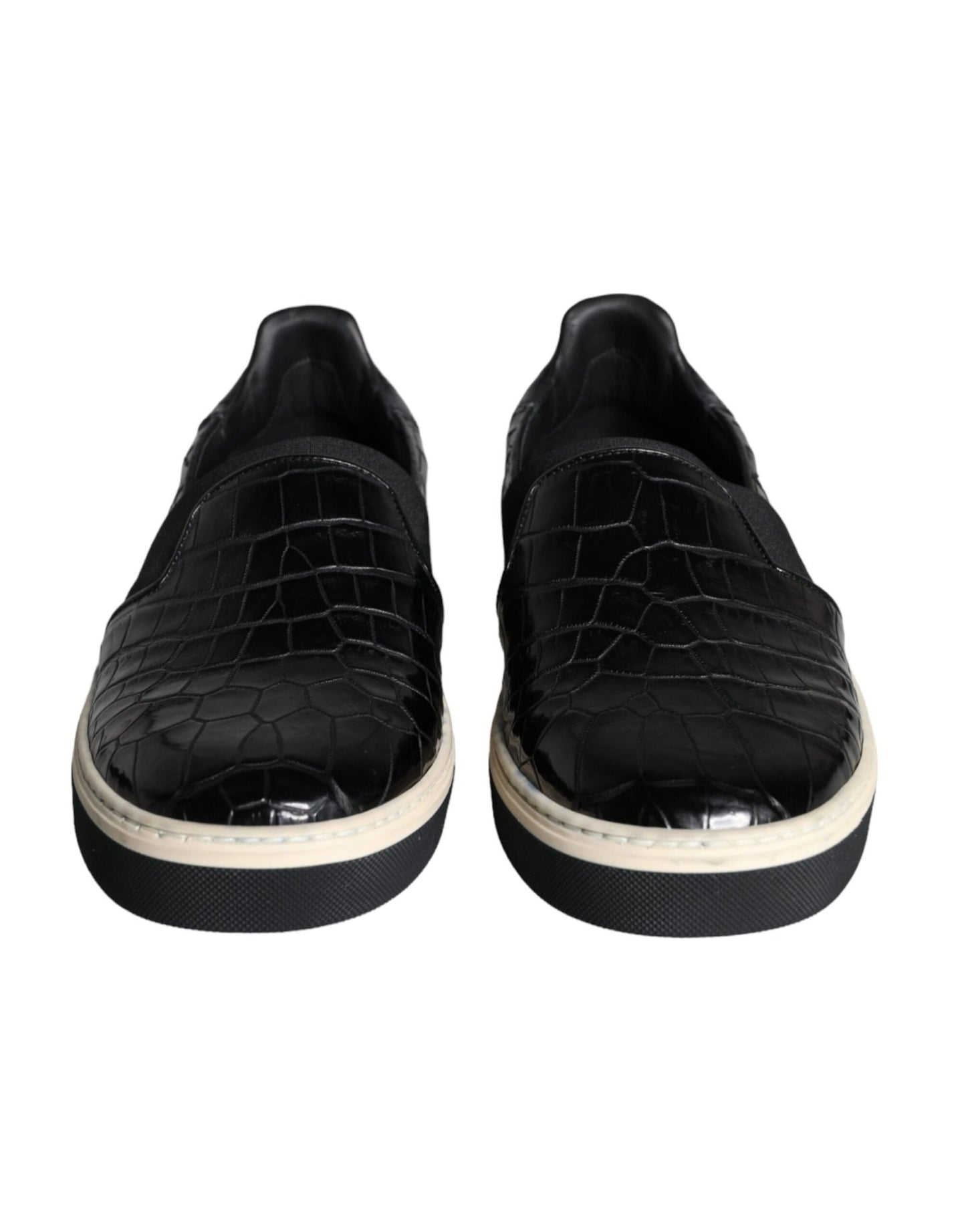 Dolce & Gabbana Black Leather Loafers Slippers Casual Shoes - SMARTMARTNZ