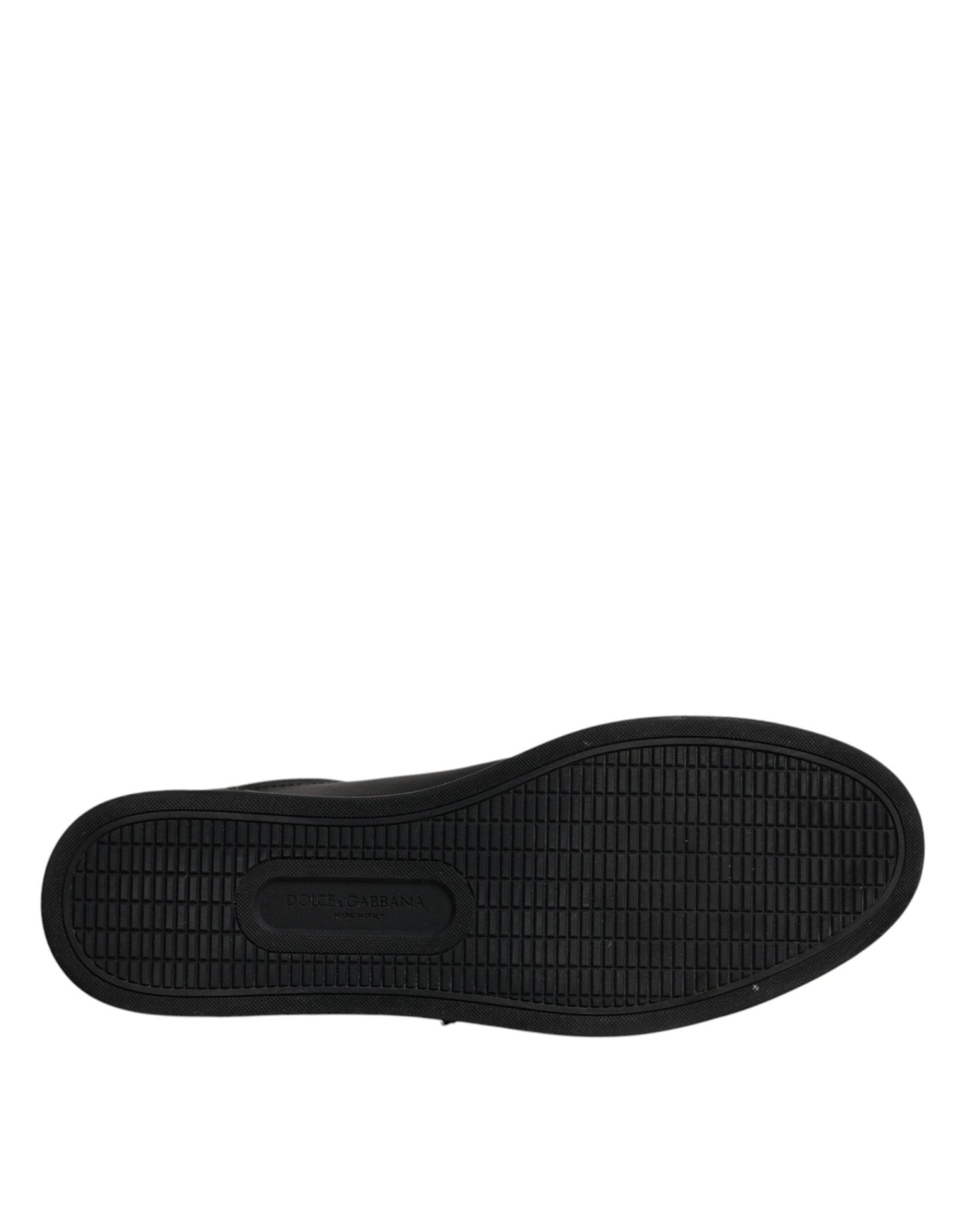 Dolce & Gabbana Black Leather London Heart Men Sneakers Shoes - SMARTMARTNZ