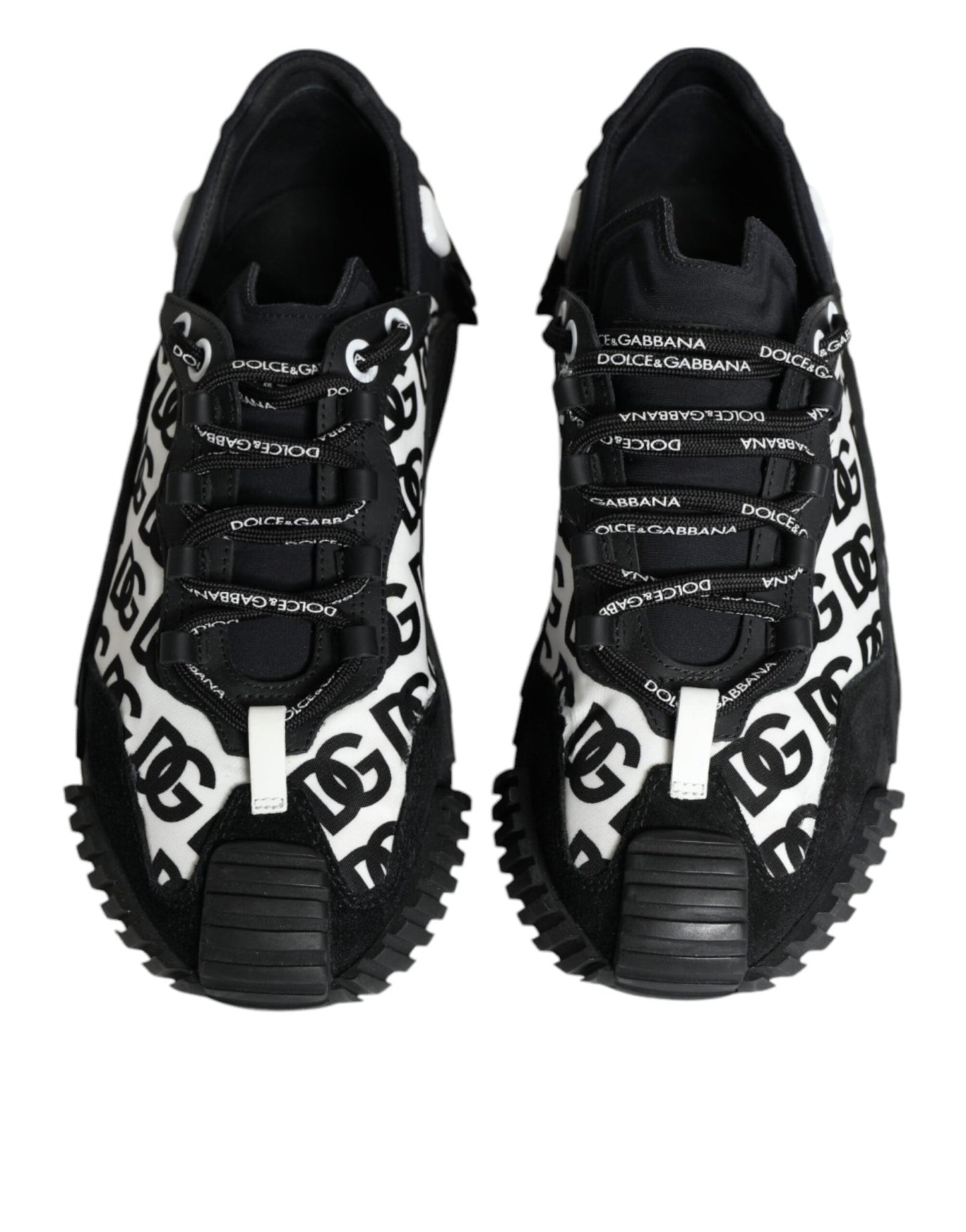 Dolce & Gabbana Black Logo Lace Up Low Top NS1 Sneakers Shoes - SMARTMARTNZ