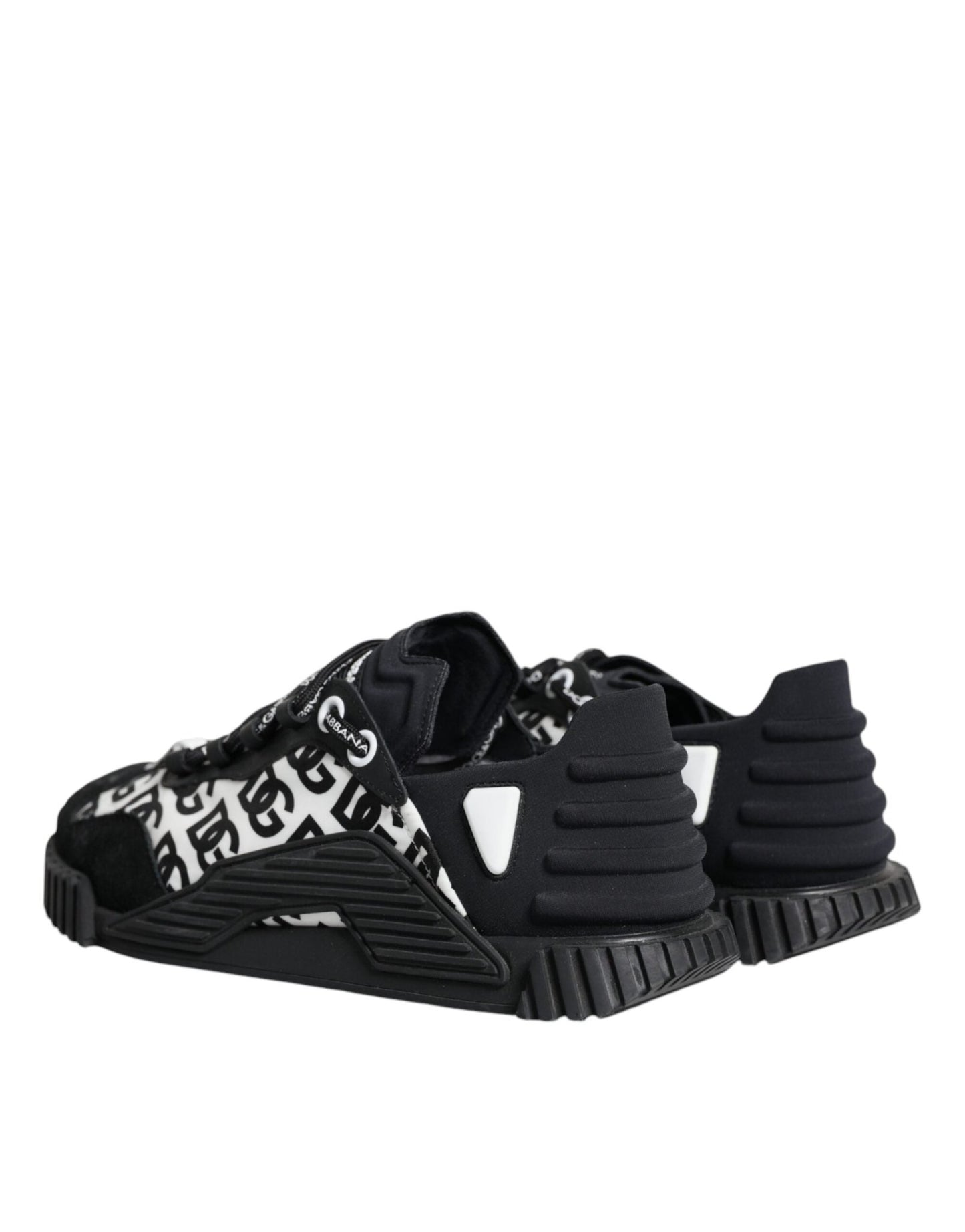 Dolce & Gabbana Black Logo Lace Up Low Top NS1 Sneakers Shoes - SMARTMARTNZ